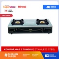 Rinnai RI-602A Kompor Gas 2 Tungku Hitam untuk Rumah Tangga