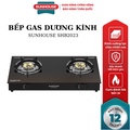 BẾP GAS DƯƠNG MẶT KÍNH SUNHOUSE SHB2023 - 730x430mm, Kính cường lực 7mm