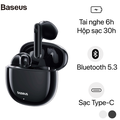 Tai nghe Baseus Bowie E13 True Wireless Earphones - Trắng, 12mm Driver, Bluetooth 5.3