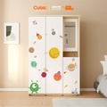 Cubic Lemari Pakaian 3 Pintu Minimalis LUNA LPM 301 Ukuran 1194x417x1843 mm Warna Sonoma Oak-White
