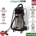 Máy hút bụi công nghiệp Clepro S3/80 - 80 lít, 3 motor, HEPA filter