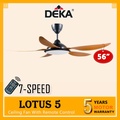 Kipas Siling deka LOTUS 5 56" Walnut dengan Remote Control dan LED Lighting