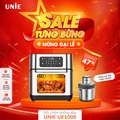 Nồi chiên không dầu Unie UE-1000, 12L, Trắng và đen, Dung tích lớn, Chức năng đa dạng