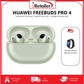 Huawei FreeBuds Pro 4 - Earphone TWS In-ear dengan ANC, Dual Driver 11mm, IP54, Hitam/Putih/Hijau