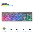 คีย์บอร์ดเกมมิ่ง IWACHI K6 ไฟ RGB 104 ปุ่ม แป้น EN/TH เสียงเงียบ