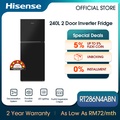 Hisense RT286N4ABN Lemari Sejuk 2 Pintu Kapasiti 240L Warna Black Metal