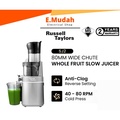 Russell Taylors SJ2 Masticating Cold Press Slow Juicer - Kapasiti 0.8L, Warna Abu-Abu