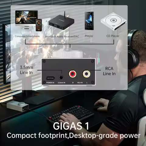 fiio GIGAS เครื่องขยายเสียงหูฟังแบบตั้งโต๊ะ