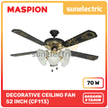 Uchida CF 113 Ceiling Fan 52 Inch 5 Lampu Hitam - Kipas Angin Plafon Dekorasi