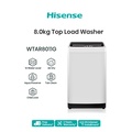 Hisense WTAR8011G Top Load Washing Machine 8.0kg - Light Grey