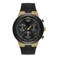 Movado BOLD Fusion 3600849 - Jam Tangan Kuarsa Pria dengan Diameter 44mm, Tali Silikon Hitam dan Ketahanan Air 5 ATM