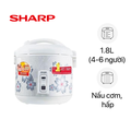 Nồi cơm điện Sharp KS-N182ETV/SW 1.8L, màu trắng, dung lượng 1.5kg, công nghệ nấu 2D