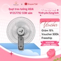 Quạt treo tường ASIA VY357792 - Xám, 15.75 inches, 55W, 3 cánh
