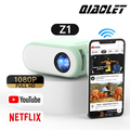 QIAOLET Z1 Mini Projector โปรเจคเตอร์มินิ ความละเอียด 1080P สีดำ