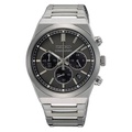 Seiko SSB455 Chronograph Quartz Jam Tangan Pria Grey Dial Stainless Steel Strap