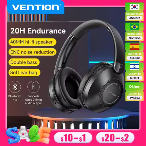 Vention SoundMate S11 - Tai nghe chụp tai không dây Bluetooth 5.3 màu Đen
