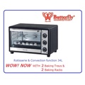 Butterfly BEO-5238 Ketuhar Elektrik 34L Hitam dengan Sistem Konveksi dan Rotisserie