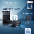 ECOVACS DEEBOT X8 PRO OMNI - Robot Vacuum dan Mop Hitam 18,000Pa dengan OZMO ROLLER™