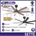 Rubine RUBINE SETTE Kipas Siling 56 Inci 7 Bilah dengan Remote Control dan LED Light - Black Light Timber / Oil Brush