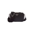 Prada Saffiano Leather Mini-Bag Galleria Wanita - Hitam/Biru/Slate Gray/Sage Green