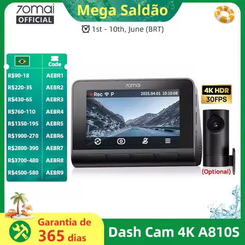 70mai Dash Cam 4K A810 กล้องติดรถยนต์ 4K พร้อม GPS ในตัว