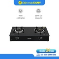 Bếp gas đôi Sakura SA-717PG - Kính cường lực, màu đen, 690x400x152mm