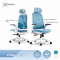 Oxihom FM7217 Kursi Gaming Mesh dengan Foot Rest Hitam - Abu
