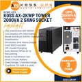 KOSS AX-2KWP+ UPS Tower 2000VA 1800W dengan Sokongan SNMP dan Perlindungan Serangan Arus