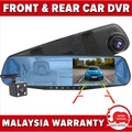 GOQ D208 Dual Camera Car DVR Rearview Mirror Dash Cam Full HD 1080P, 4.3" LCD Display, 170° Depan & 120° Belakang