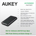 Aukey PB-Y39 15000mAh Power Bank - 20W PD Quick Charge
