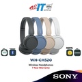 Sony WH-CH520 Headphone Berdaya Taip Over-Ear, Bluetooth 5.2, Bateri 50 Jam - Biru, Krem, Putih, Hitam