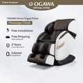Kerusi Urut Ogawa Smart Vogue Prime - Hitam Putih, Reclining Zero Gravity