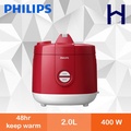 Philips HD3129/60 Penanak Nasi 2.0L Merah Putih dengan Pemanasan 3D dan Tetap Hangat Automatik