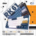 Royal Kludge RK61 Plus 60% Mechanical Keyboard Hitam/Blue, Tri-mode Wireless, Hotswap Switch