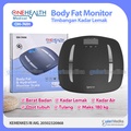 OneHealth OH-741H Timbangan Badan Cerdas Hitam 30.5x30.5cm, Kapasitas 180kg