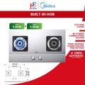 Midea MGH-8216SS Dapur Gas Stainless Steel 72cm, 2 Pembakar Besi Tuang dengan Kekuatan 3.5kW