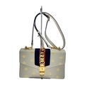 Gucci Sylvie Handbag Wanita - Kulit Premium dengan Rantai Emas, Warna Hitam/Merah/Biru/Hijau