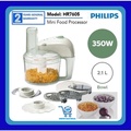 Philips HR7605 Food Processor - Putih, 2.1L Kapasiti Mangkuk, 350W Kuasa, Baja Antikarat