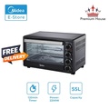 Midea MEO-55RCL-BK Oven Elektrik 55L Hitam - Kapasiti Besar dengan Sistem Pengedaran Udara Panas