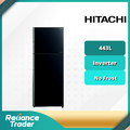 Hitachi R-VG490P8M Peti Sejuk 2 Pintu Kapasiti 443L Warna Kaca Hitam