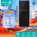 Hisense RT286N4ABN Lemari Sejuk 2 Pintu Kapasiti 240L Warna Black Metal