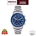 Fossil FS6047 Sport Tourer Chronograph Stainless Steel Watch - 42mm Blue Dial, Silver Band