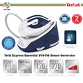 Tefal SV6116 Express Essential Steam Generator Iron - 2200W, 5.3 Bar Tekanan Uap, Kapasiti Tangki Air 1.4L, Biru & Putih