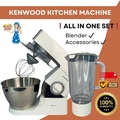 Kenwood KM336 Classic Chef Food Processor - Putih dengan Hiasan Perak, 4.6L Kapasiti Mangkuk
