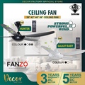 FANZÓ HUNTER 56" Kipas Siling DC Motor 7 Kecepatan dengan Remote Control - Matt Black, Matt White, Pine Wood, Black Wood