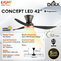 Kipas Siling deka CONCEPT MINI 34" LED Remote Control, Magnesium / White
