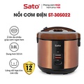 Nồi cơm điện SATO 30S022 1.8L - Màu đen, công nghệ nấu đa năng, giữ ấm 12 giờ