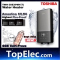 Pemanas Air Elektrik Segera Toshiba TWH-38EXPMY(T) - Kelabu Muda, 1.5 L/min, Dinding