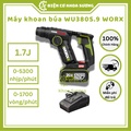 Máy Khoan Búa Dùng Pin 20V Worx WU380S.2 - Động Cơ Không Chổi Than, 4Ah, 1.9kg