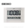 Seiko QHL088 Jam Dinding Digital Meja 26cm Pearlised White LCD Quartz